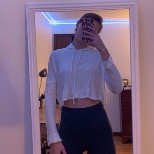cropped white hoodie